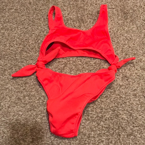 Topshop Other - Bright red top shop one piece bikini size extra small